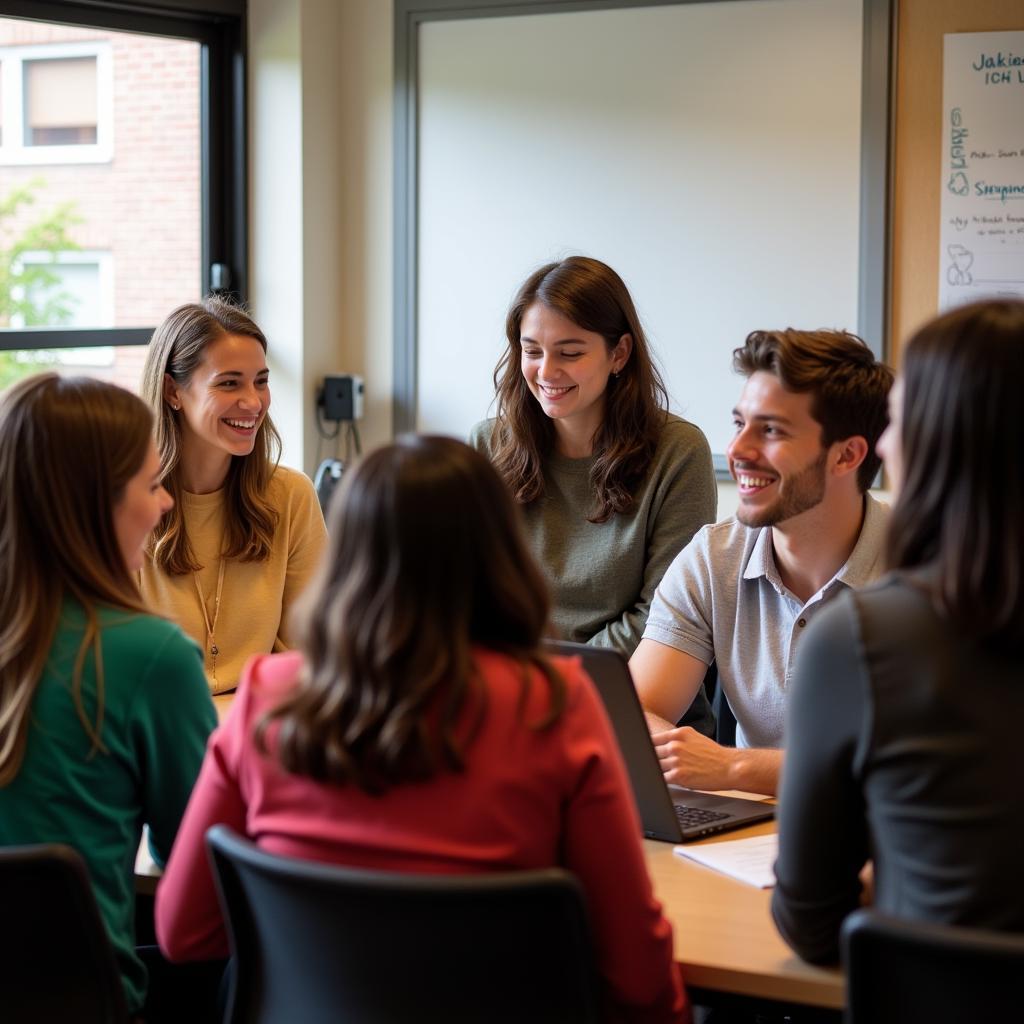 Students Engaging in a Lively Discussion in a Liberal Arts Classroom