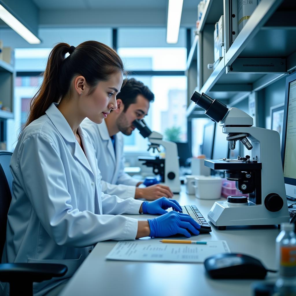 Researchers at LIERI working in a state-of-the-art laboratory