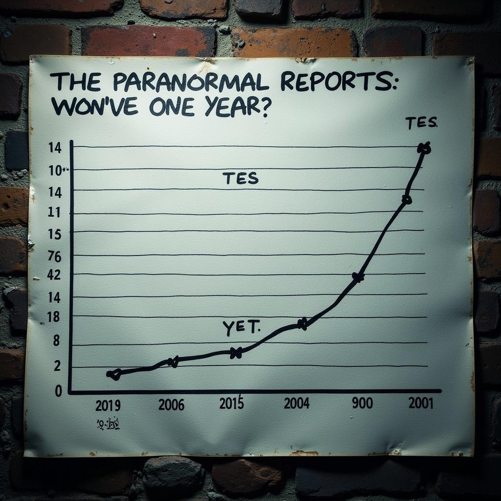 Line Graph Showing Paranormal Activity Over Time