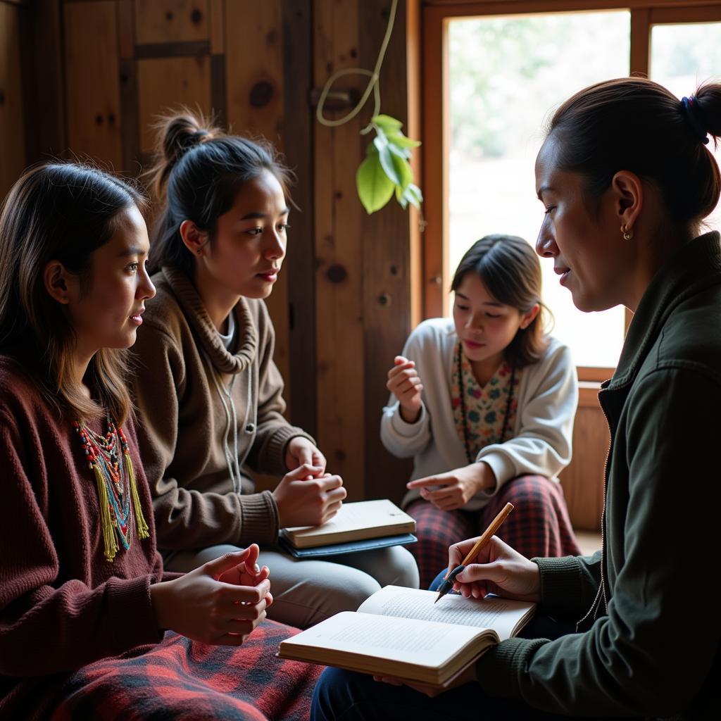 Linguistic anthropologist documenting oral traditions