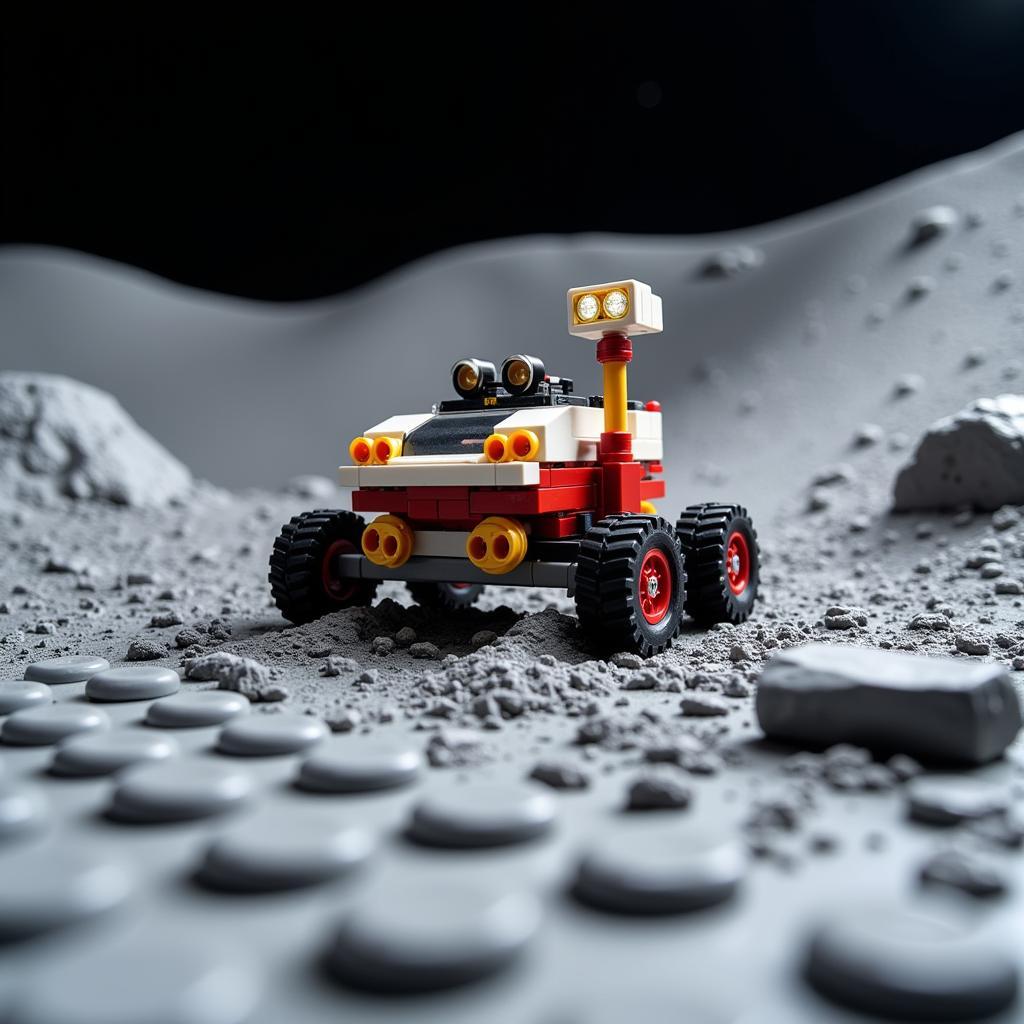 Lunar Rover Exploring the Lego Landscape