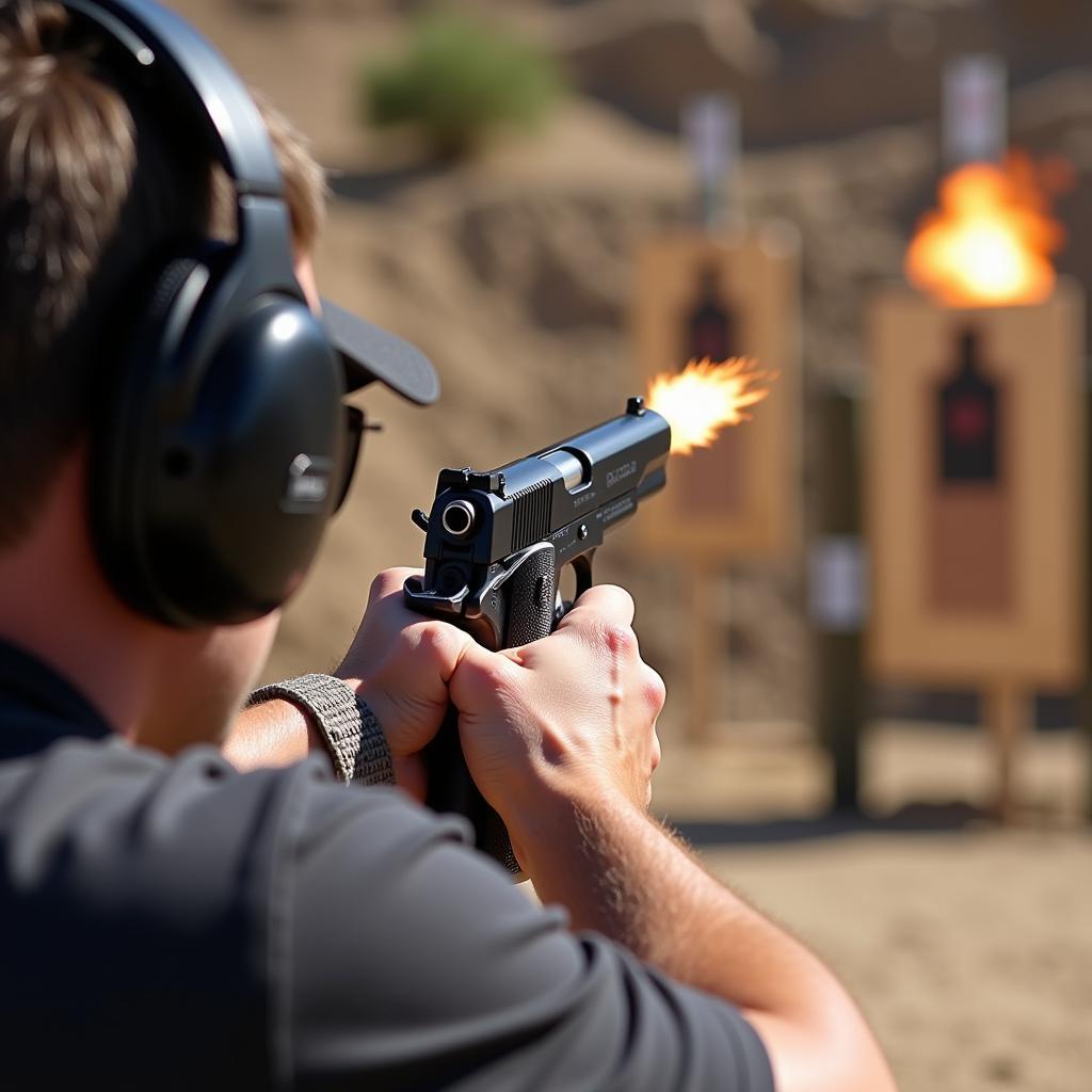 Magnum Research Desert Eagle 1911 Being Fired