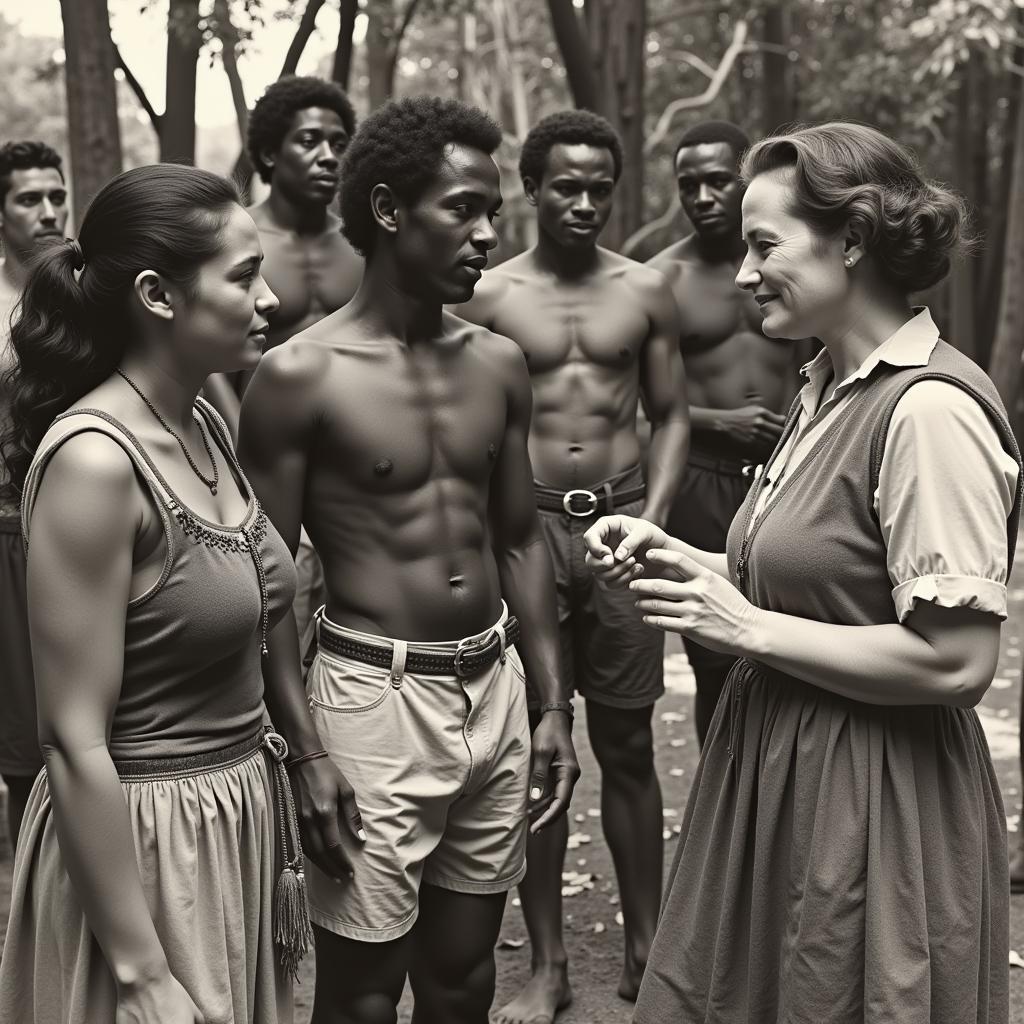 Margaret Mead Conducting Anthropological Fieldwork in Samoa