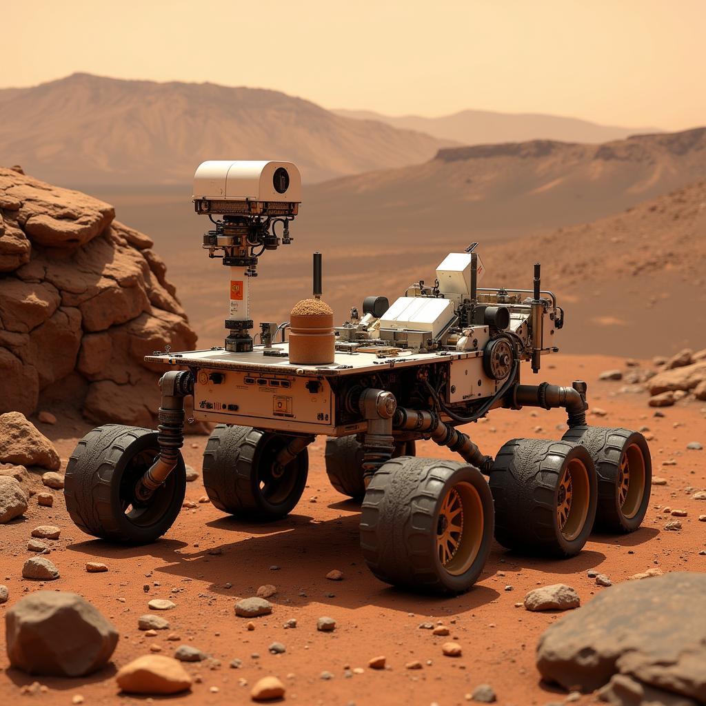 Mars Rover Collecting Samples for Return to Earth