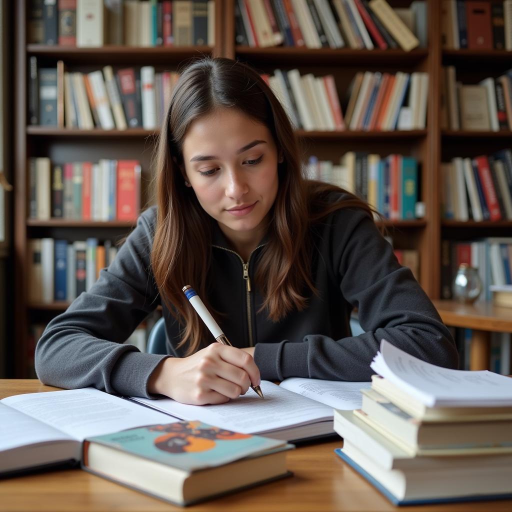 Student studying for masters degree in research administration