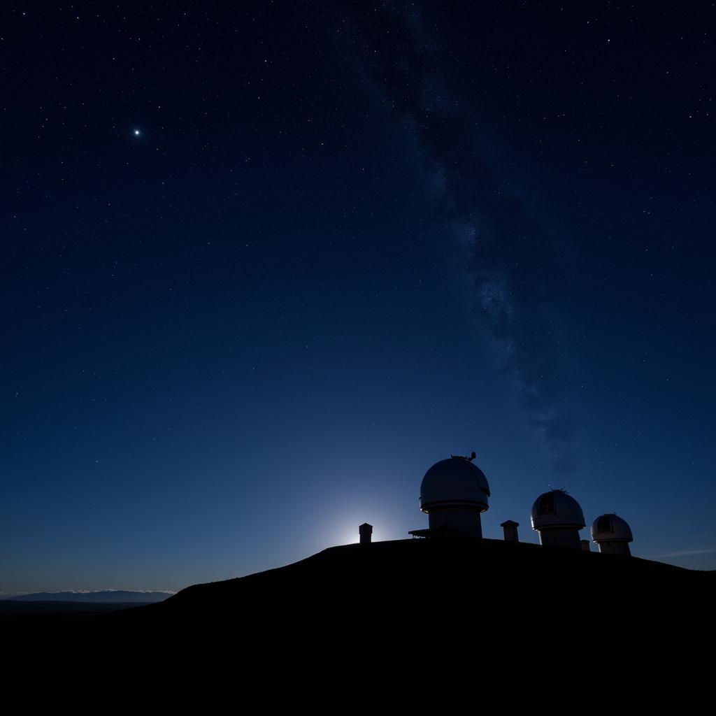 Mauna Kea Observatories Under a Pristine Night Sky