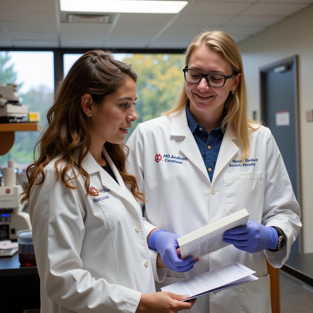 Student Receiving Mentorship from MD Anderson Researcher