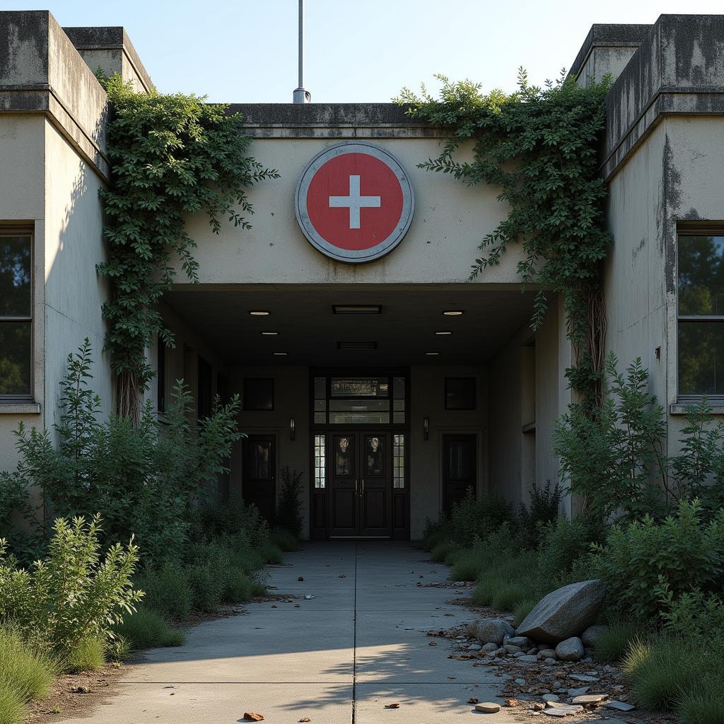 Exterior view of Med-Tek Research in Fallout 4