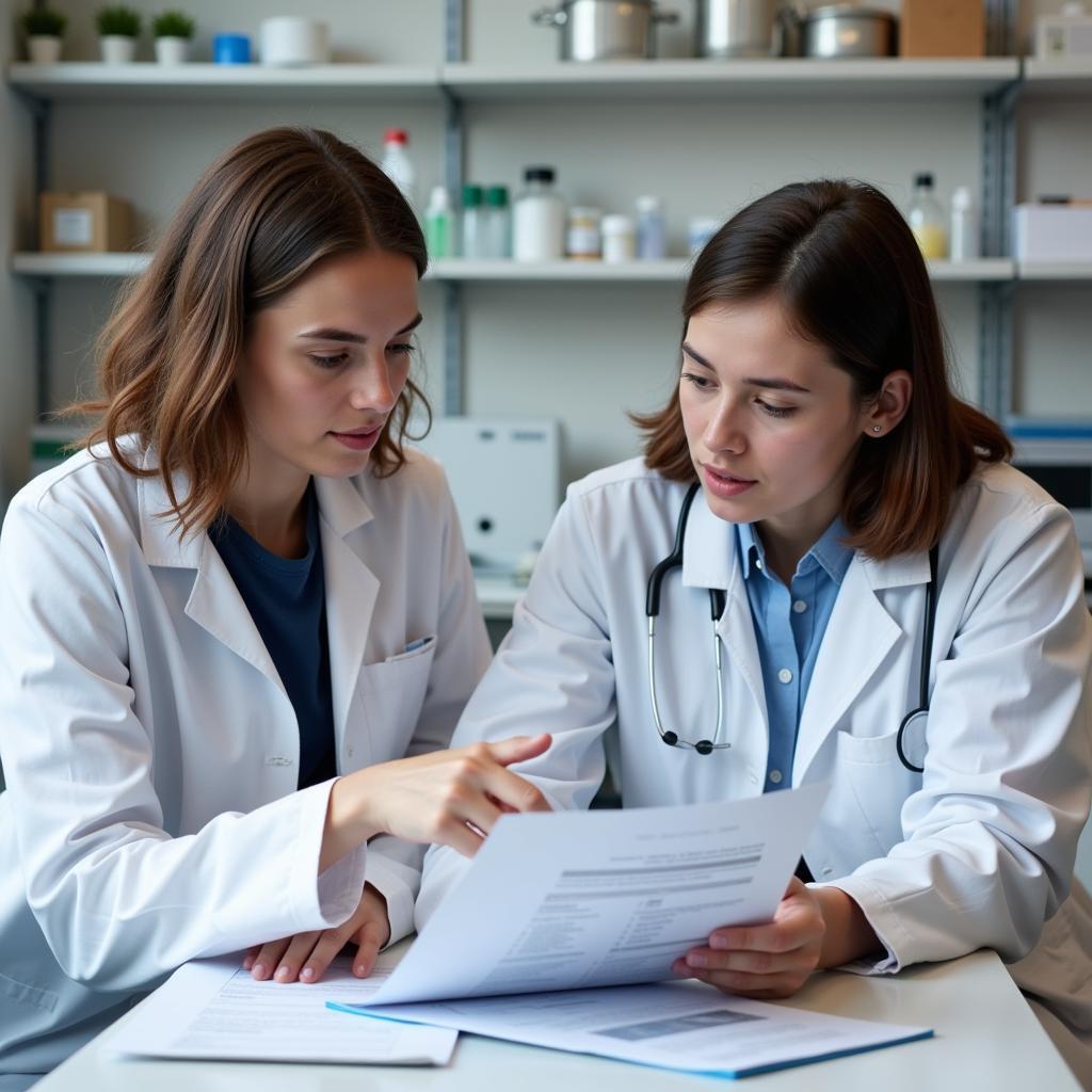 Medical Research Student and Mentor Discussing Research