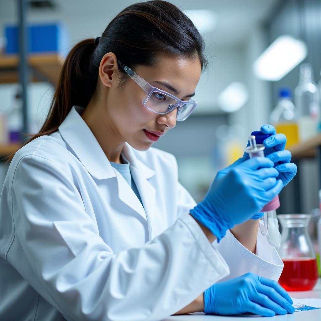 Medical Research Student Working in Lab