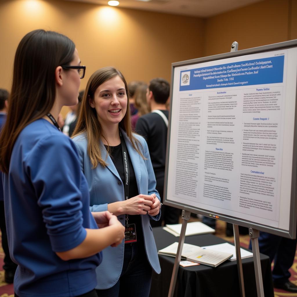 Medical Student Presenting Research Poster at a Conference