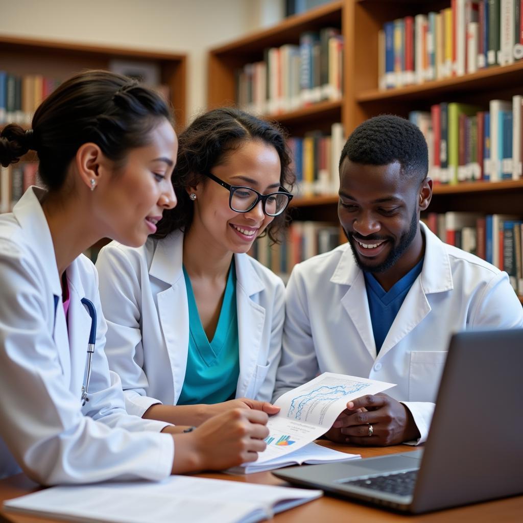 Medical Students Collaborating on a Research Project