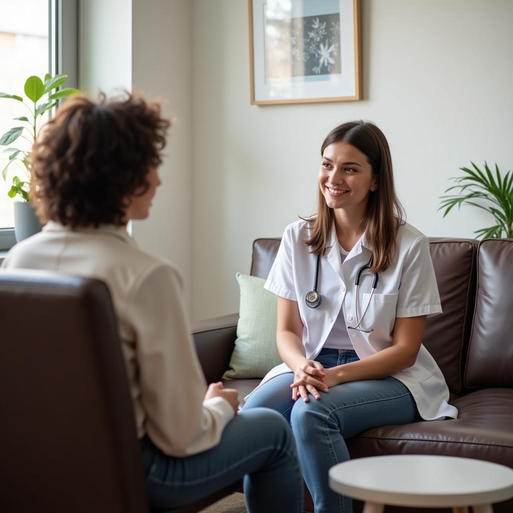 Merck CRA interacting with a patient