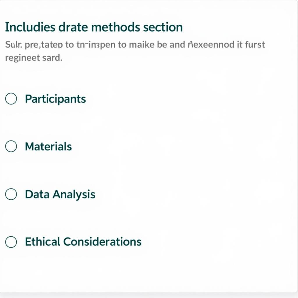 Methods Section Checklist