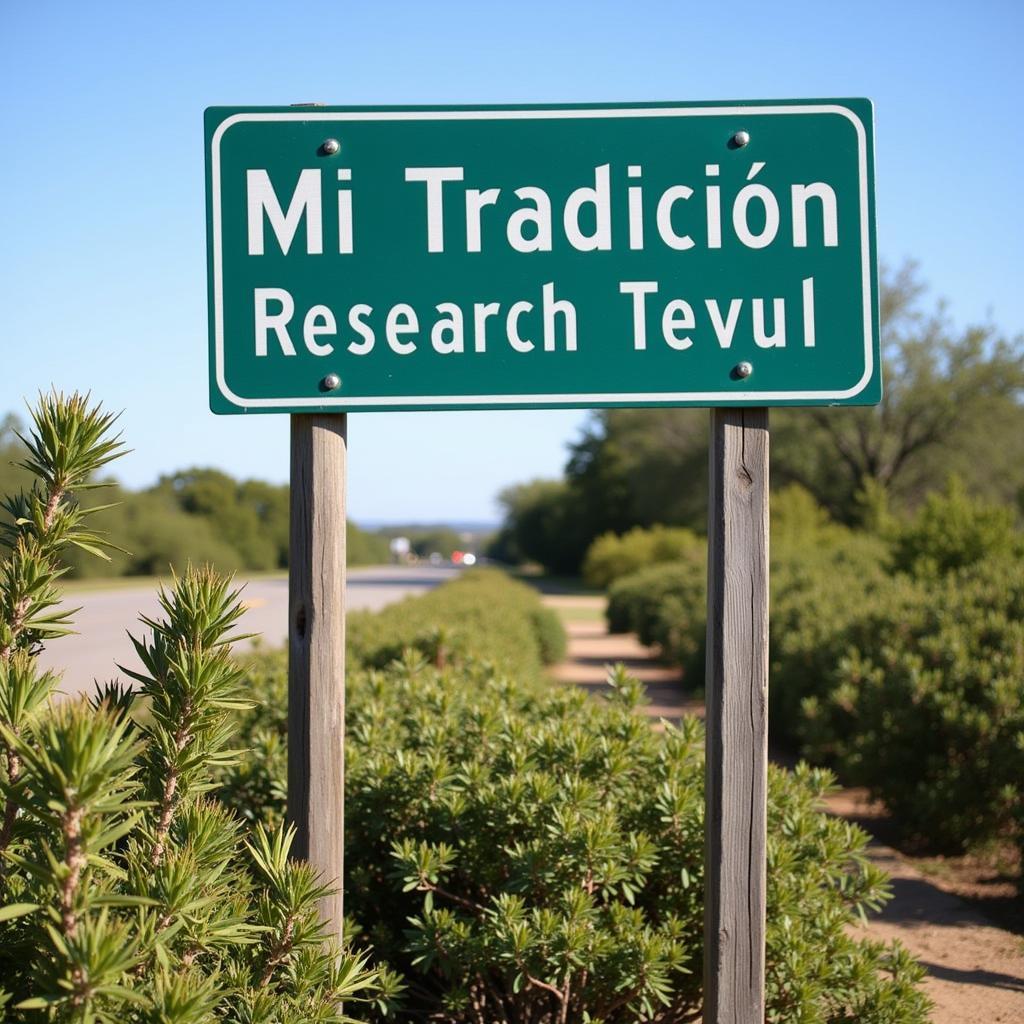 Mi Tradición Research Boulevard Street Sign in Austin, TX