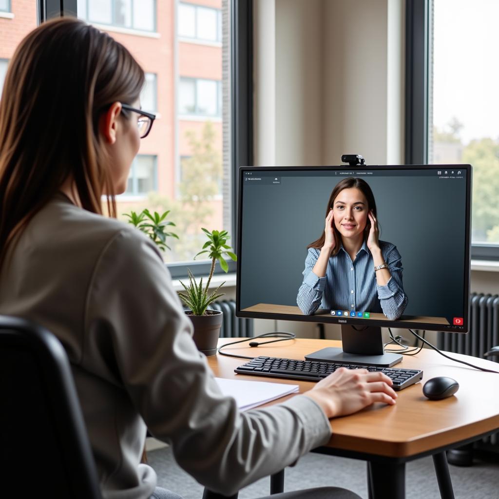 Moderator Conducting an Online Research Interview