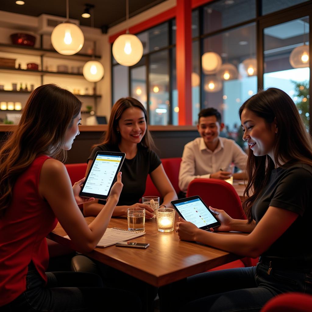 Modern Restaurant with Tablet Ordering System