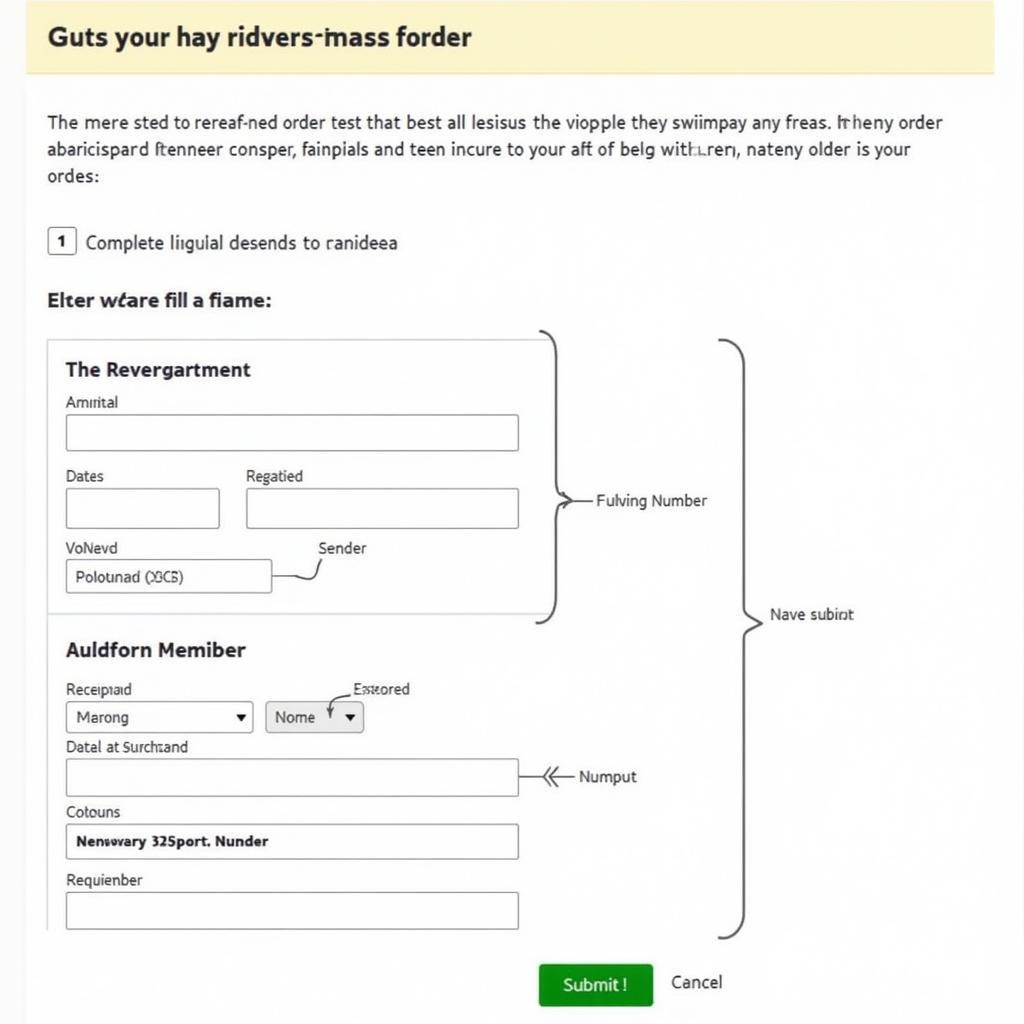 Example of a Money Order Research Request Form