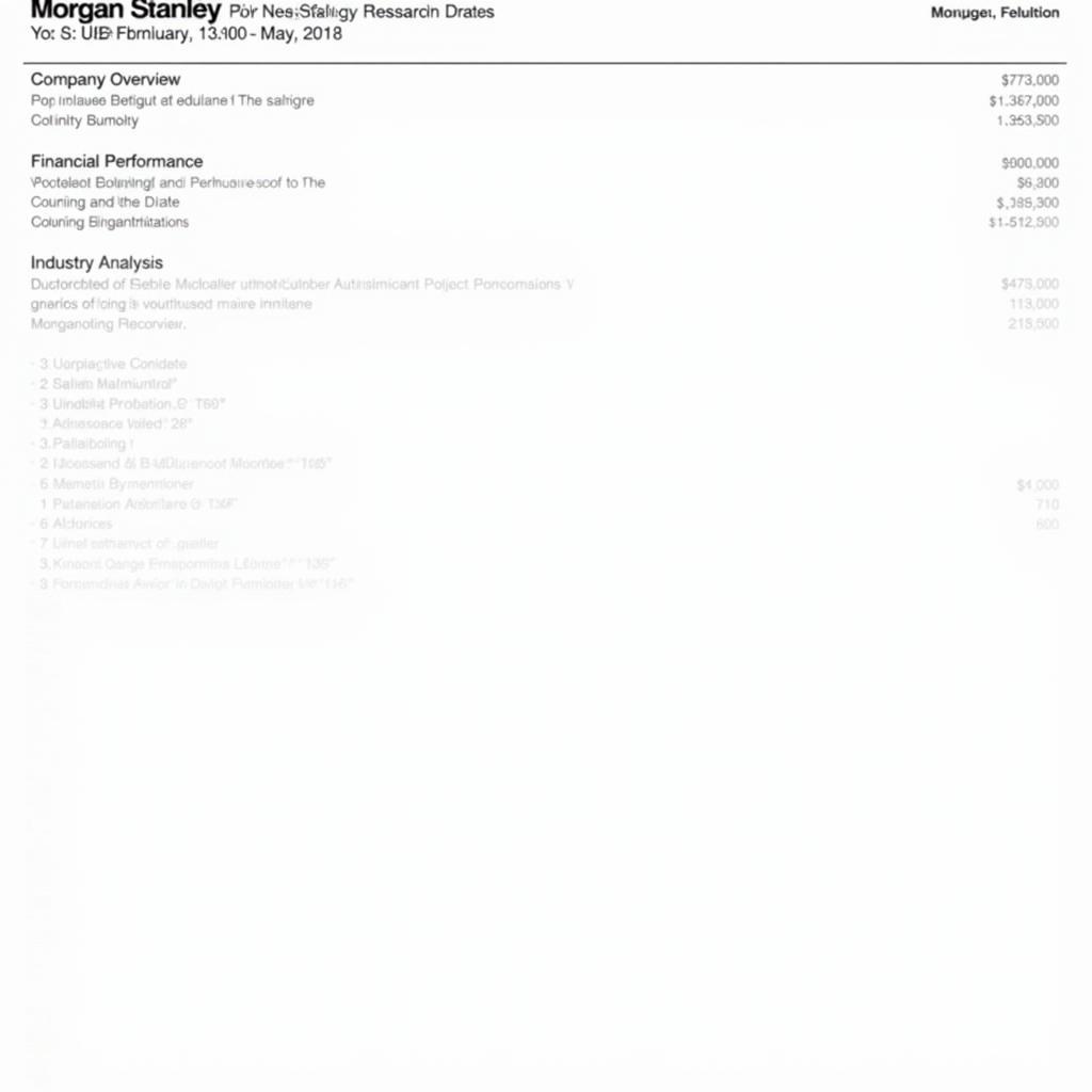 Example of a Morgan Stanley Research Report