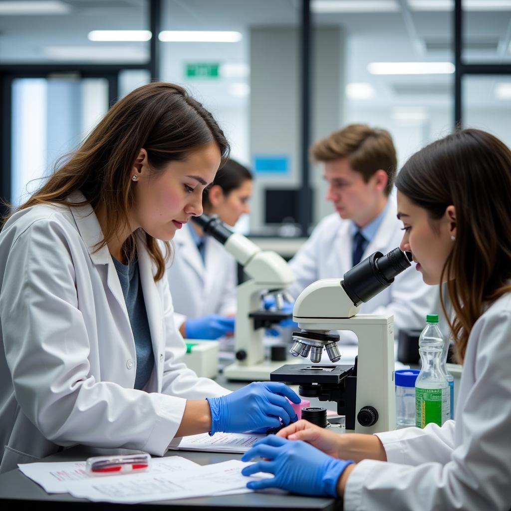 Students Working in a Mount Sinai Research Lab