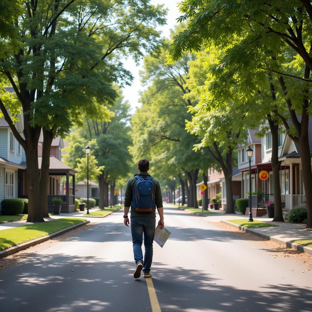 Exploring a new neighborhood before moving across town