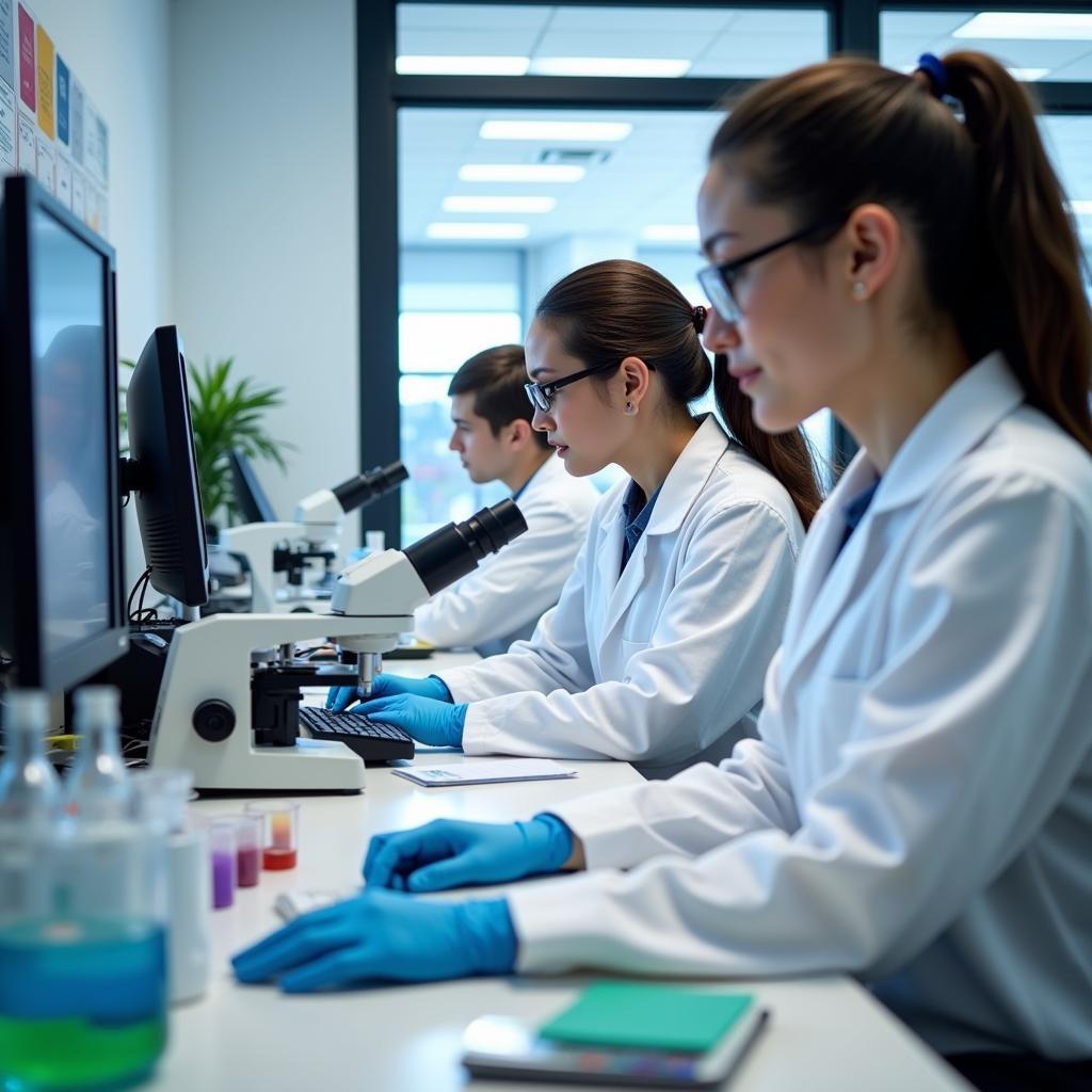 Naval Health Research Center Scientists Conducting Research in a Laboratory