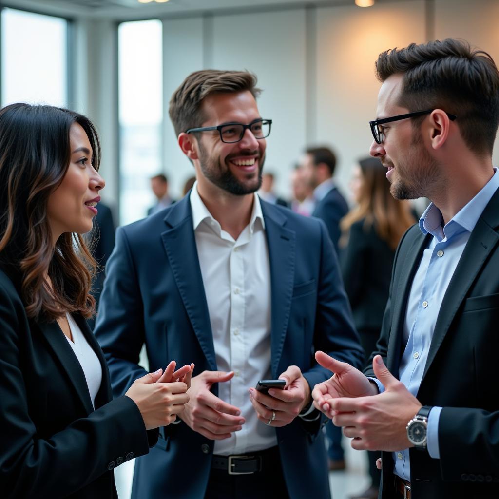 Finance Professionals Networking at an Industry Event