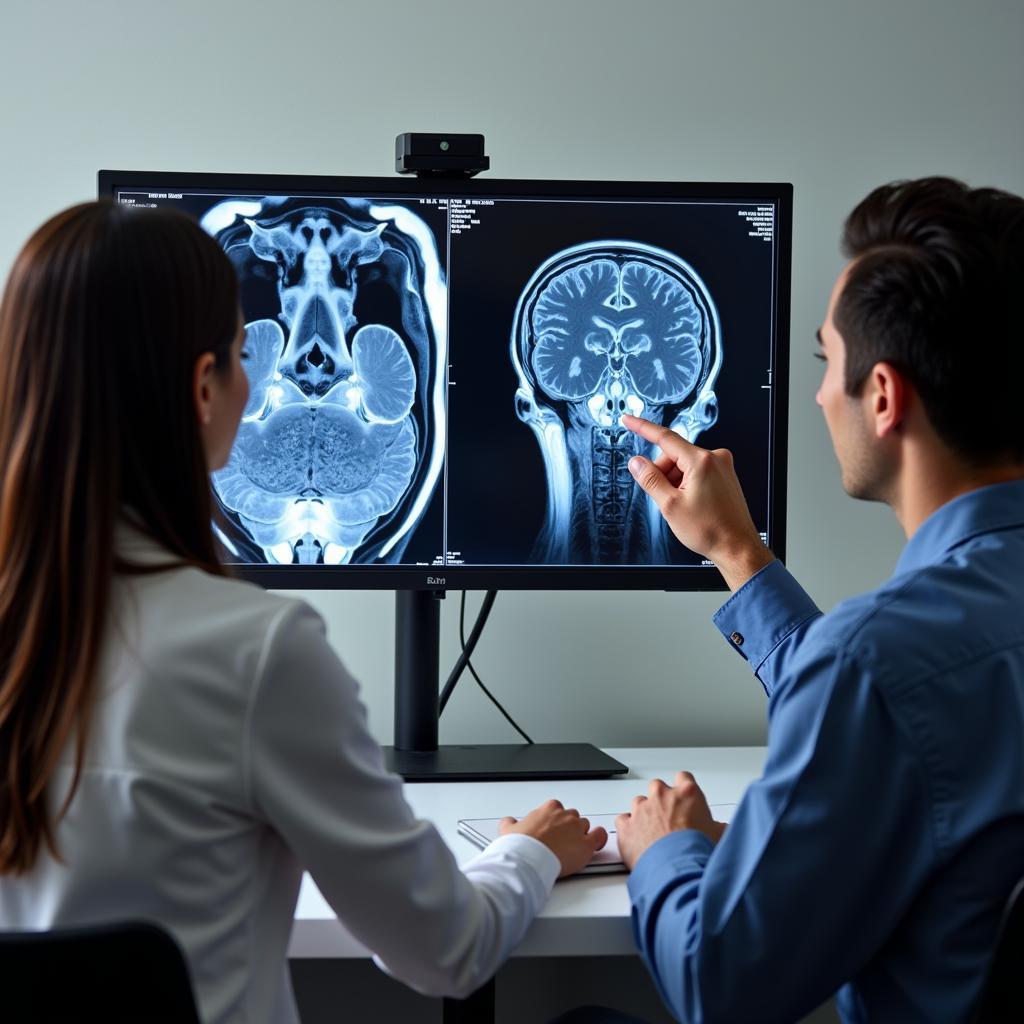 Neurologist Examining Patient Brain Scan