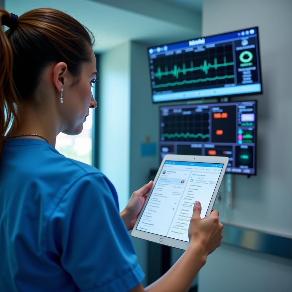 Nurse Using Technology for Patient Care