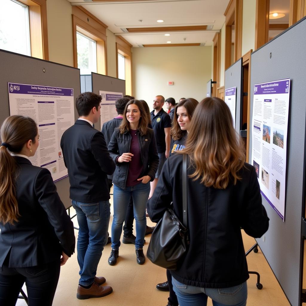 Students presenting their research at the NYU Undergraduate Research Conference