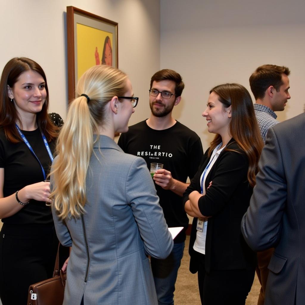 Attendees networking at OHSU Research Week