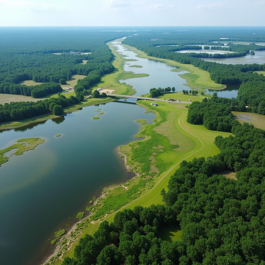 Aerial View of Old Woman Creek Reserve