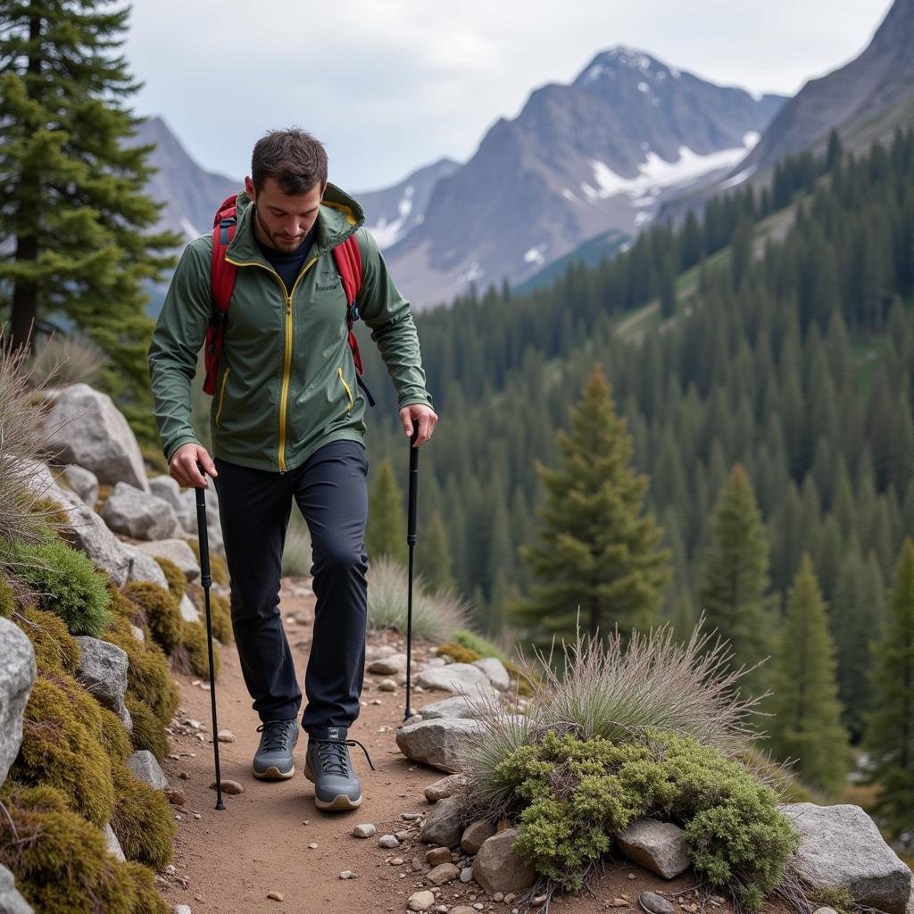 Hiking in the Outdoor Research Allies Microgravity Jacket