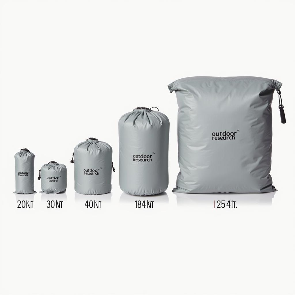 Outdoor Research Compression Sack Sizes and Shapes