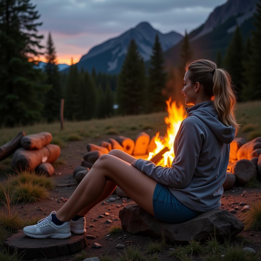 Woman relaxing in Outdoor Research Ferrosi Shorts