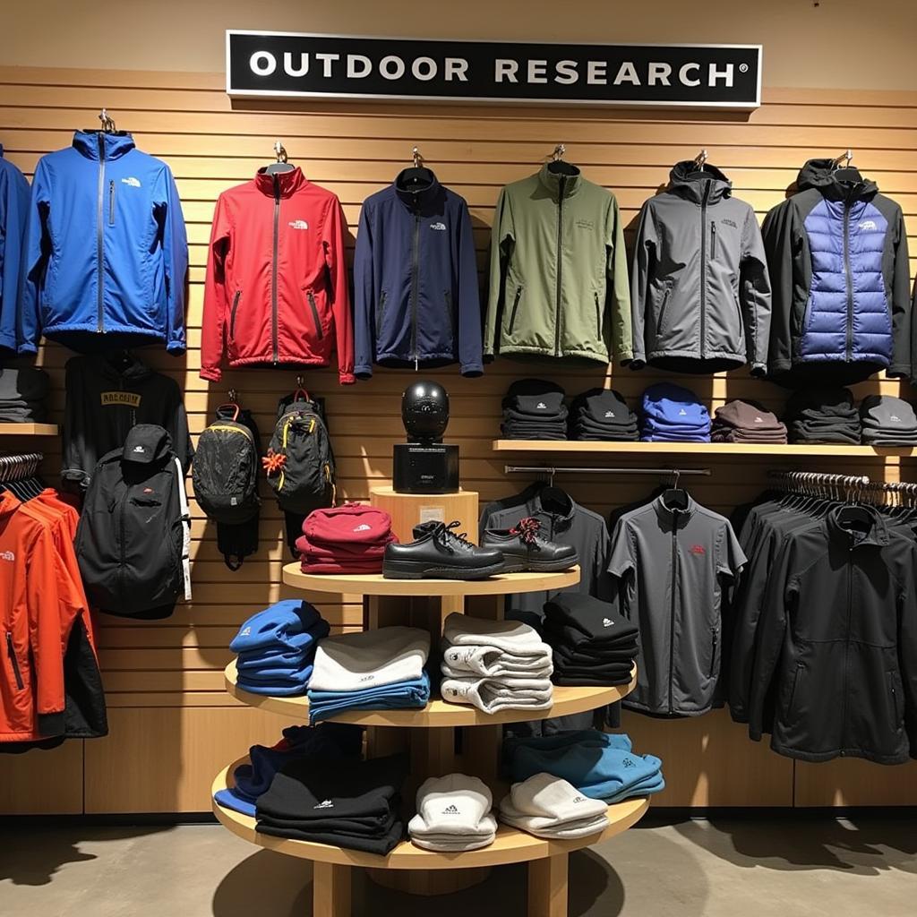 Outdoor Research Products Displayed in a Retail Store