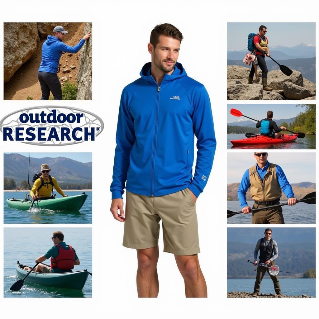 People engaging in various outdoor activities while wearing Outdoor Research Sun Hoodies