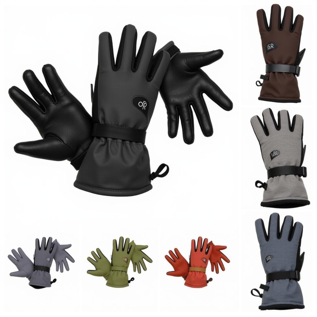 Outdoor Research Trail Mix Gloves displayed in various color options.