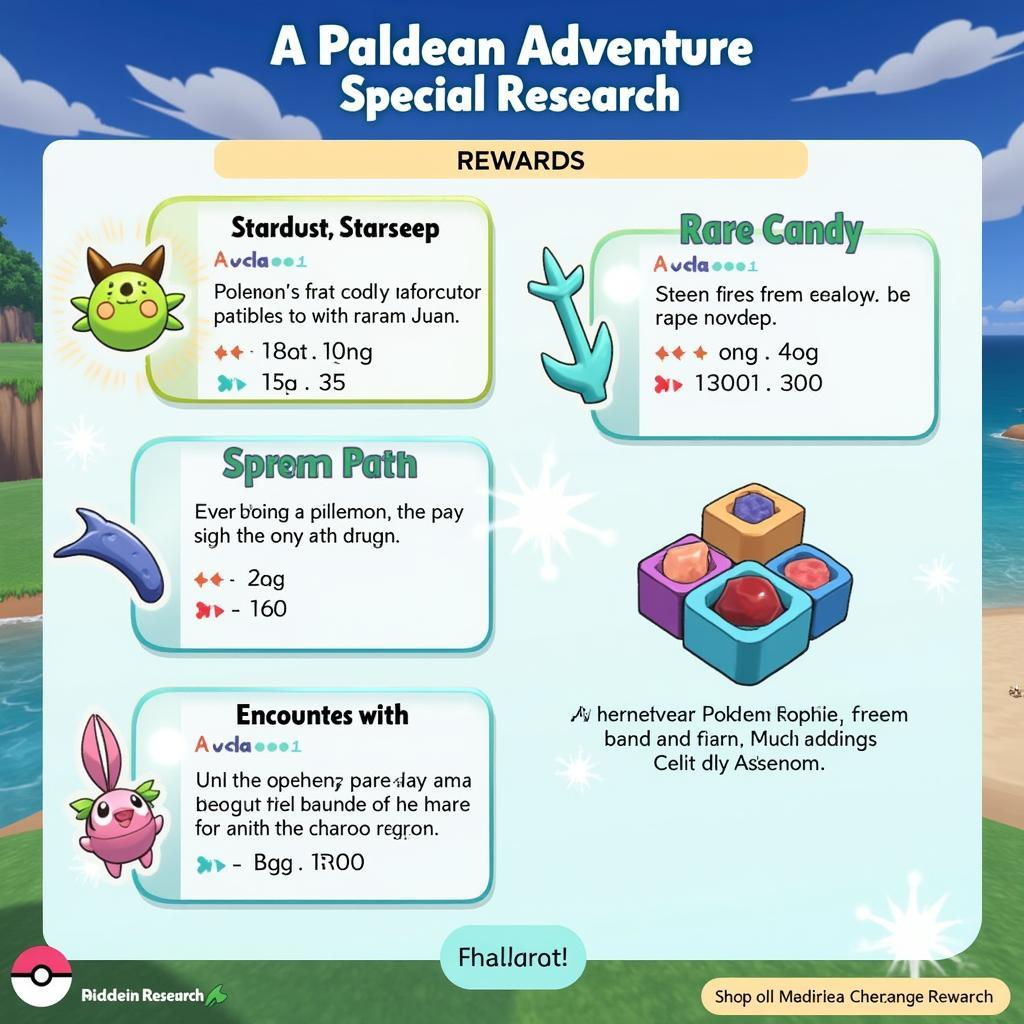 Overview of Paldean Adventure Research Rewards