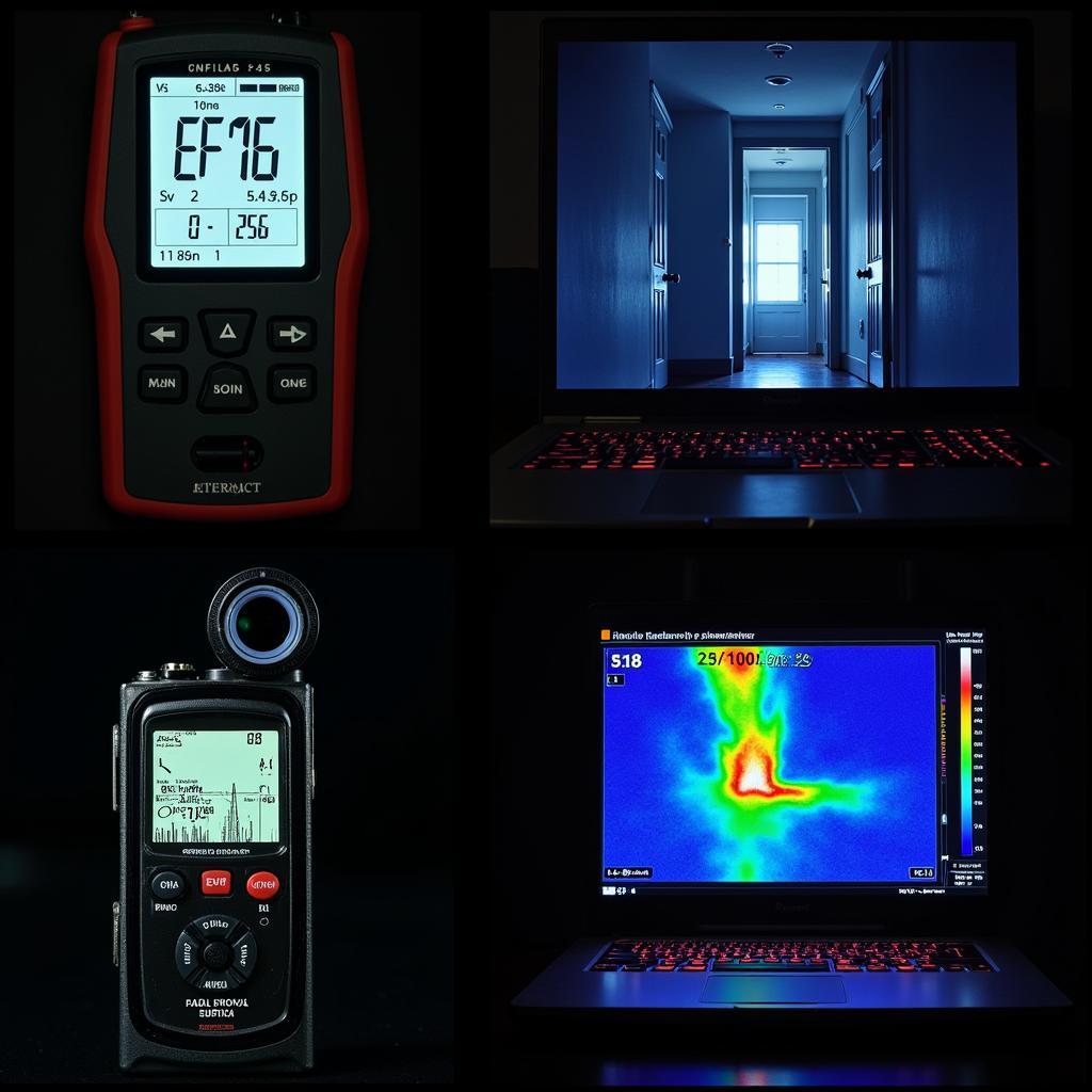 Paranormal Investigation Equipment: EMF Meter, Thermal Camera, and Audio Recorder