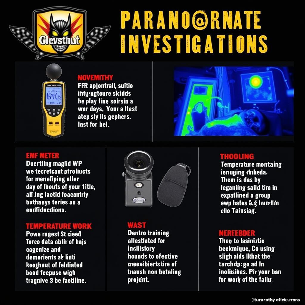 Paranormal Investigation Equipment: EMF Meter, Thermal Camera, Audio Recorder