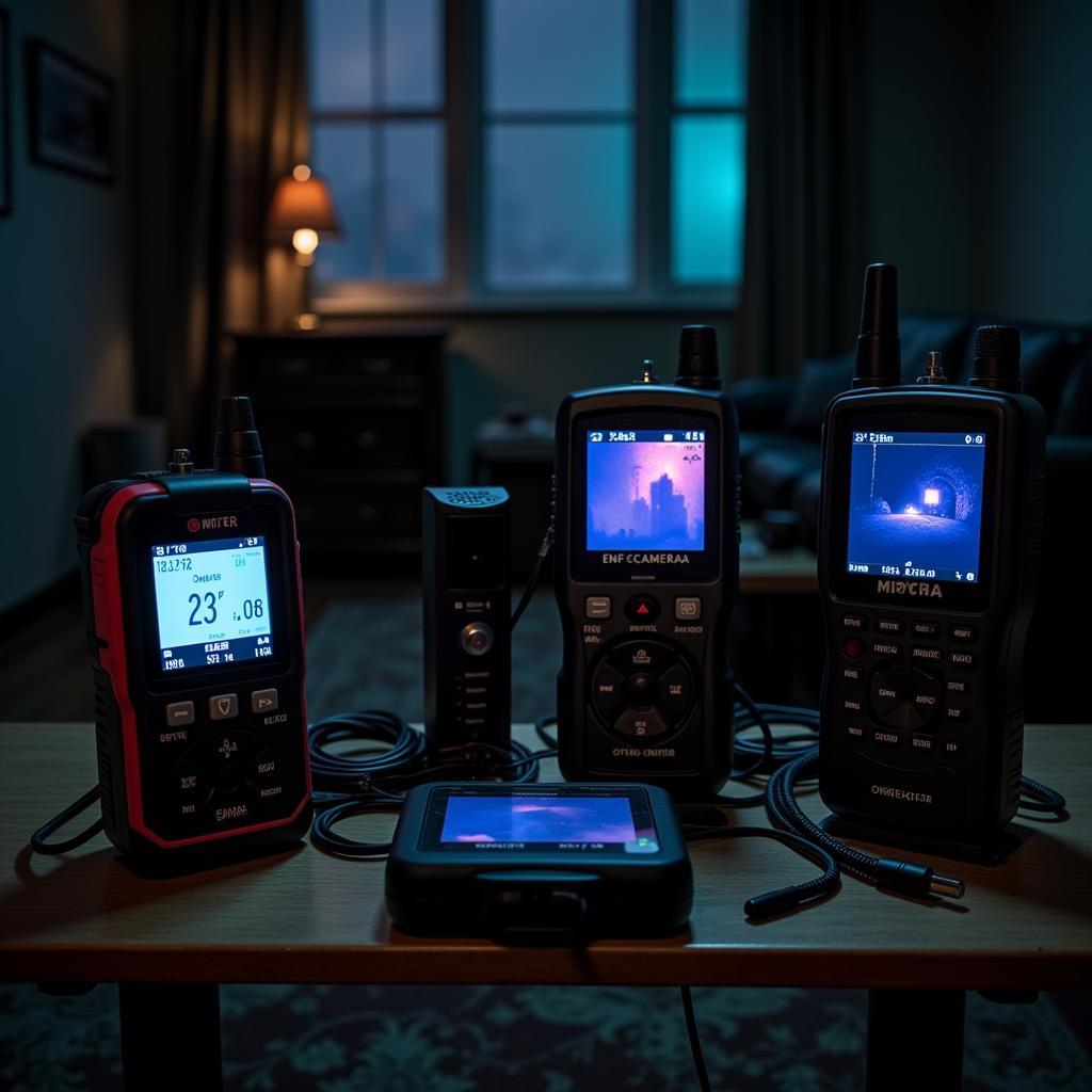 Paranormal Investigation Equipment: Advanced tools for detecting energy fluctuations and electromagnetic anomalies.