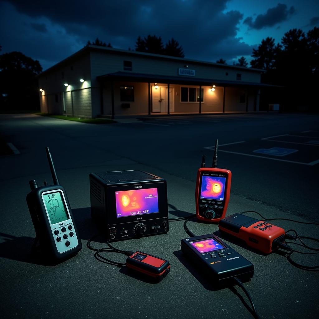 Paranormal Investigation Equipment Setup at Night near 12611 Research Blvd