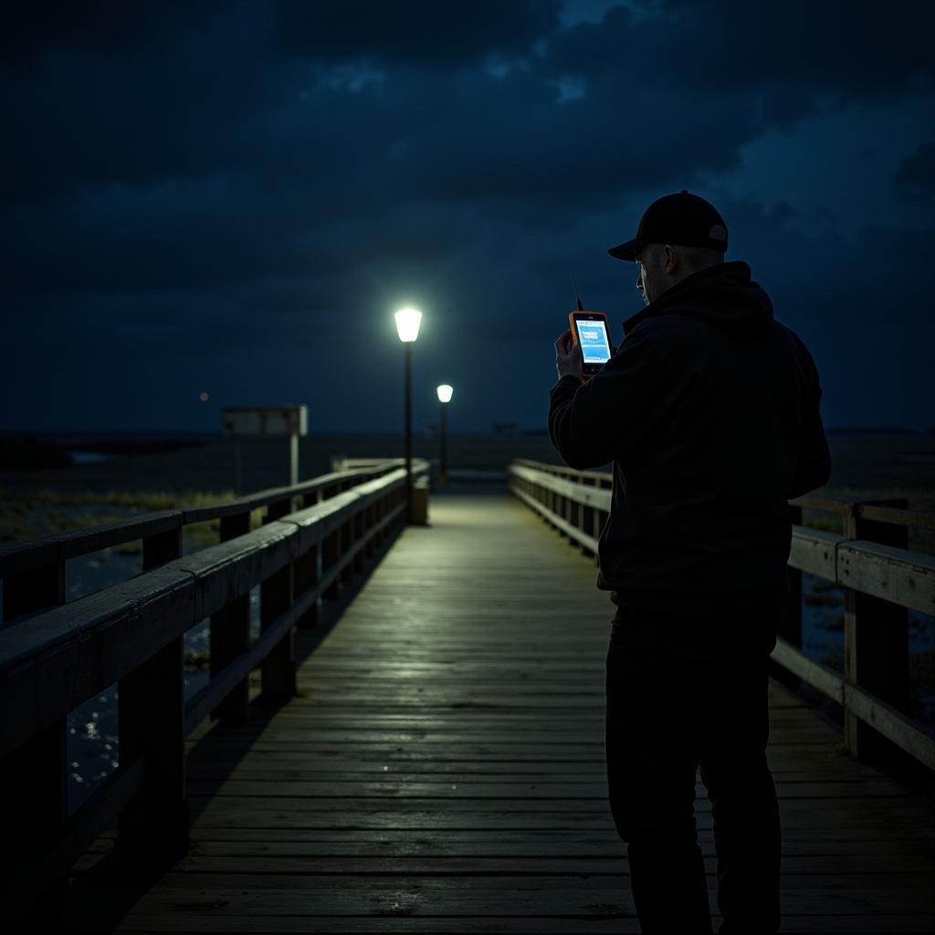 Paranormal Investigation Equipment at a Boardwalk