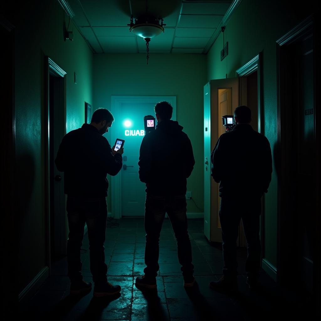 Paranormal Investigation Team Conducting Research