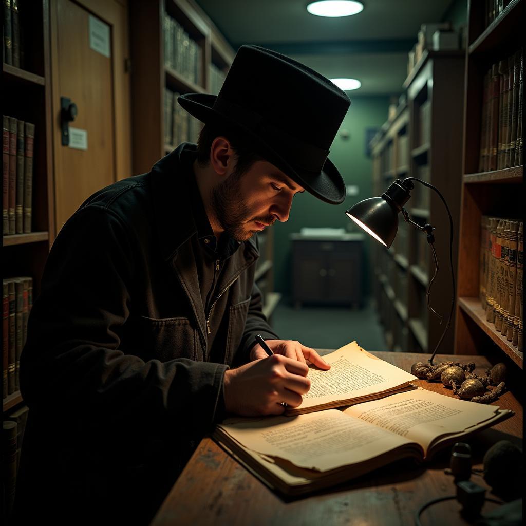 Paranormal Investigator Using Historical Documents