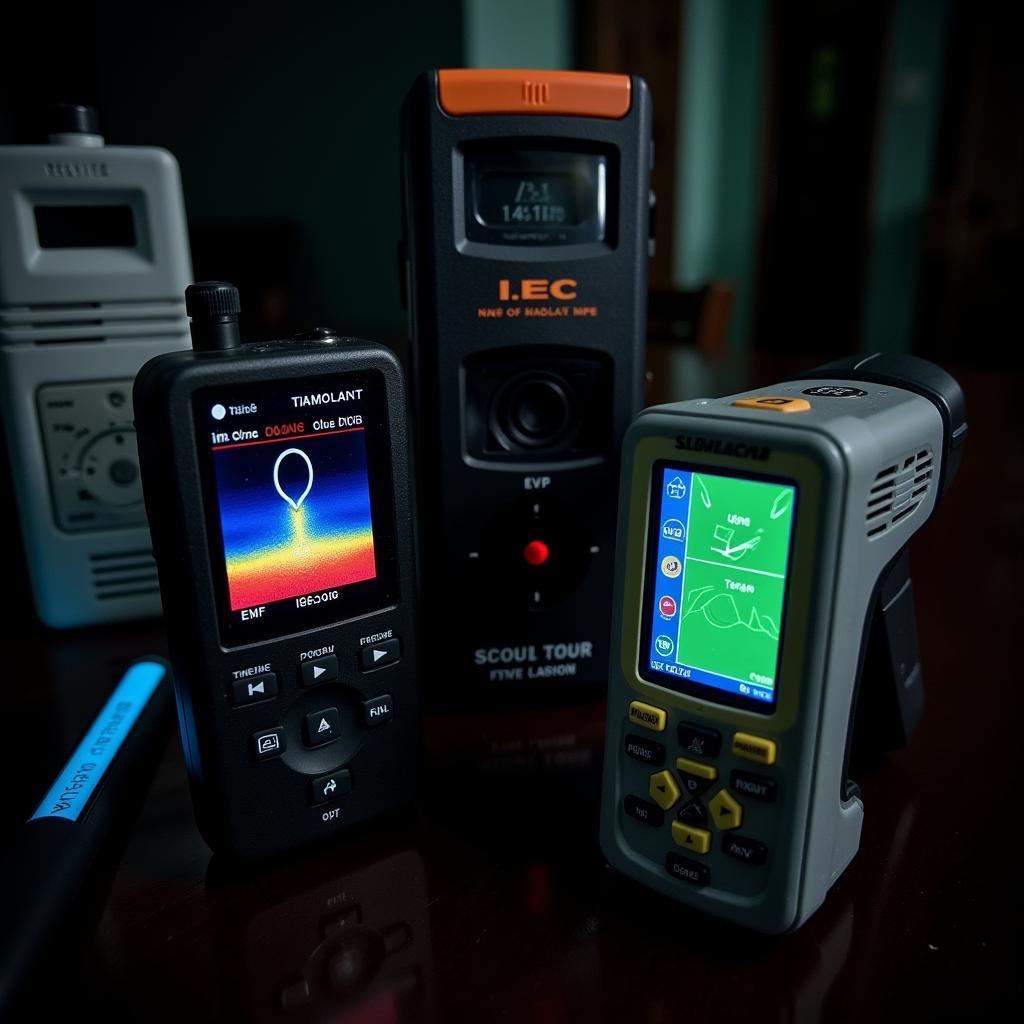 Paranormal Research Equipment in a Field Investigation