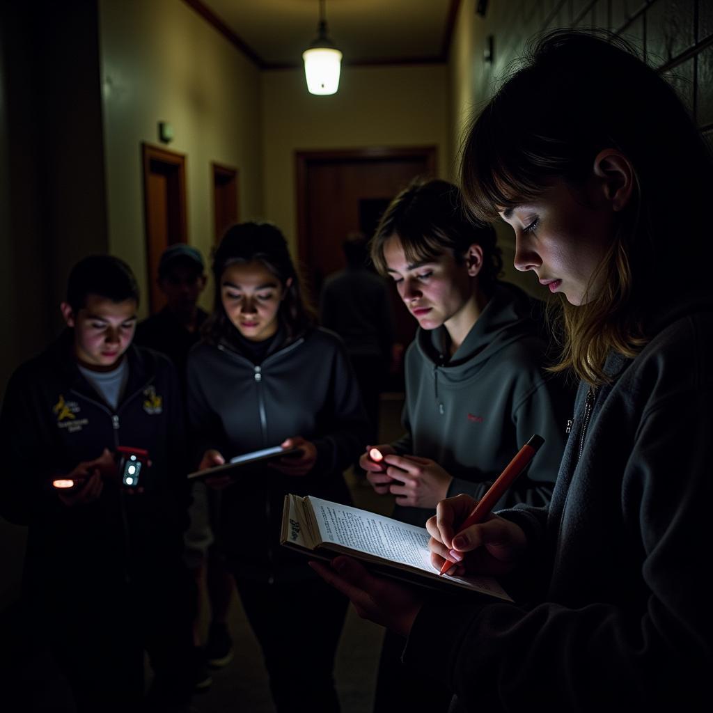 High school students working on paranormal research projects