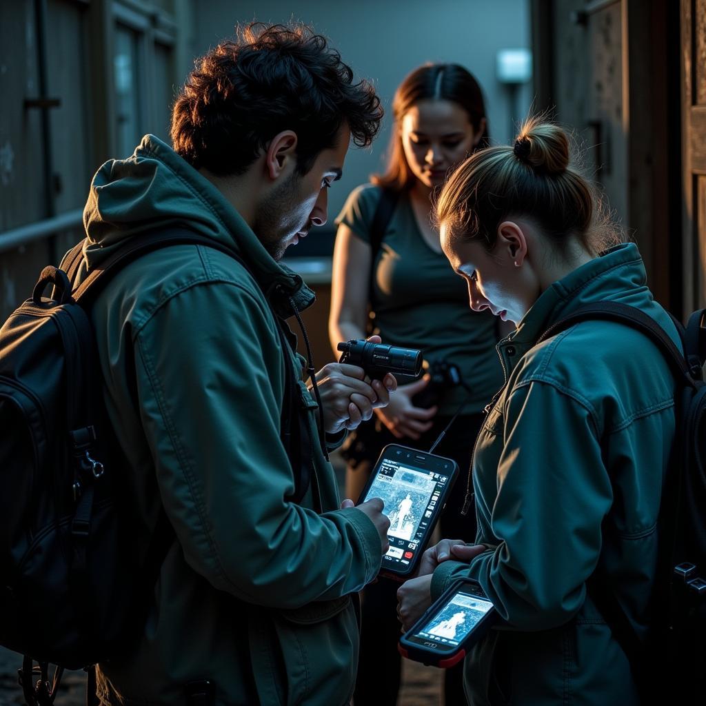 Paranormal Research Team Collaboration in the Field