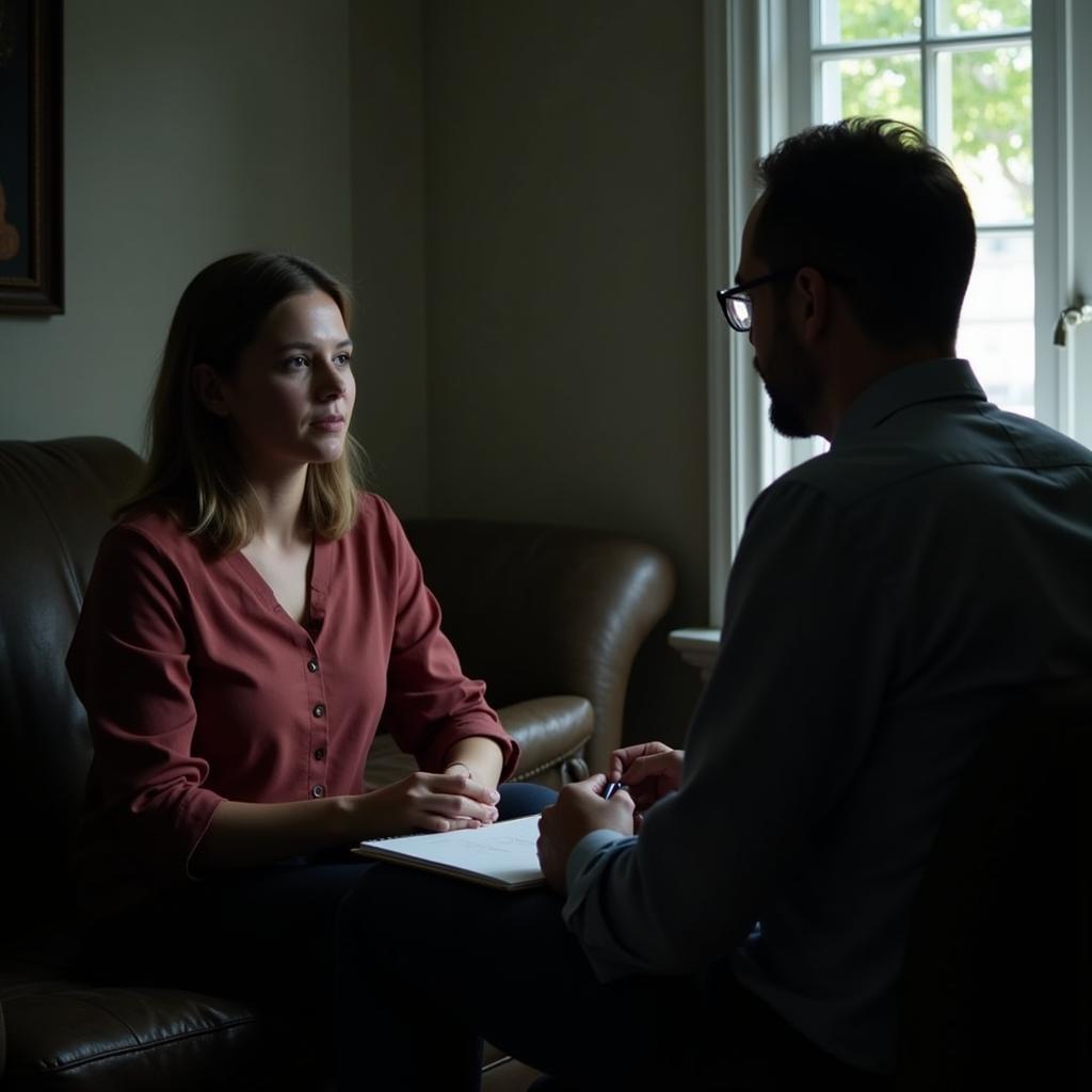 Paranormal Researcher Interviewing Witness